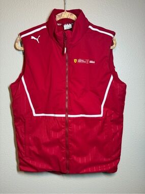 Puma Ferrari Puffer Vest Mens Sz  Small Challenge racing red zip pirelli